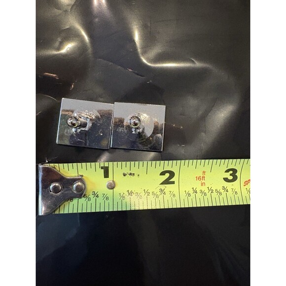 Swank Signed Silver Tone Black Enamel Letter W Cufflinks & Tie Tack A-47 - Picture 6 of 6